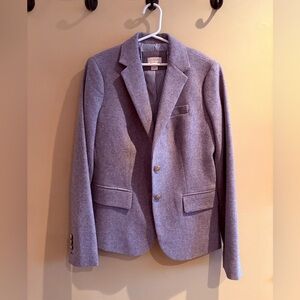 J. Crew Heather Gray, wool-blend, size00, cute detailed blazer